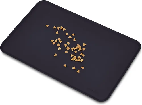 Miniatura 3 de Amazon Basics Tapete de silicona antideslizante e impermeable para comida de gatos y perros, tapetes para mascotas con bordes elevados para tazones