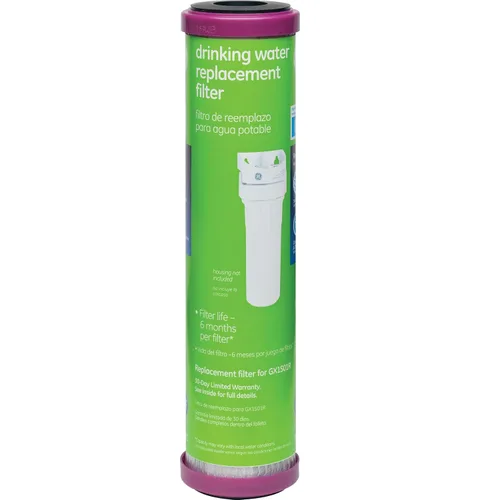 GE Filtro básico de repuesto para sistema de agua potable de una sola etapa, se adapta al sistema de filtración debajo del fregadero GX1S01R,