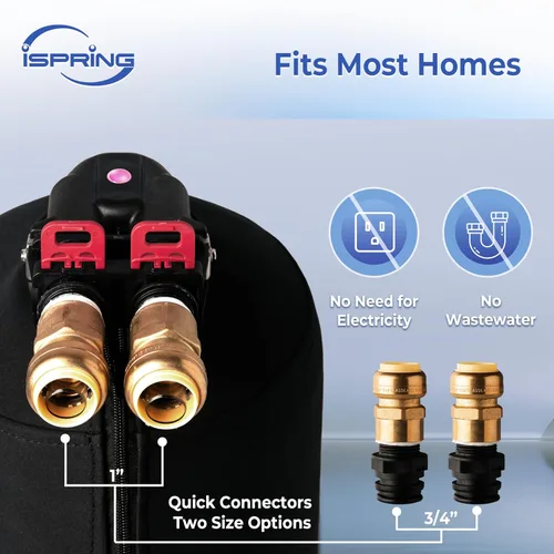Miniatura 3 de iSpring Sistema de filtro de agua para toda la casa, reduce el cloro, la cloramina, el plomo, el filtro de agua dura hasta 5 años, modelo: WF1054
