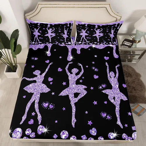 Miniatura 31 de Erosebridal Sábana bajera ajustable de gimnasia con bolsillo profundo para niñas y niños, tamaño individual, juego de ropa de cama deportiva