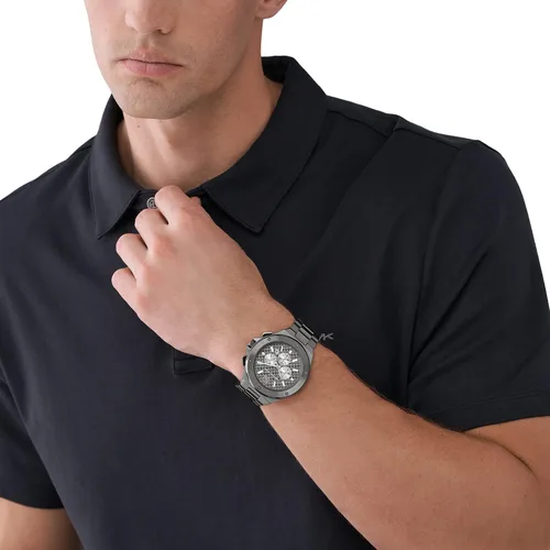 Miniatura 5 de Michael Kors Lennox - Reloj cronógrafo de acero inoxidable para hombre con correa de acero o silicona