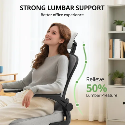 Miniatura 3 de Silla de Oficina Ergonómica para Escritorio, Capacidad de 330 LBS, Silla de Computadora con Respaldo Alto para Largas Horas Cómoda, Silla Ejecutiva