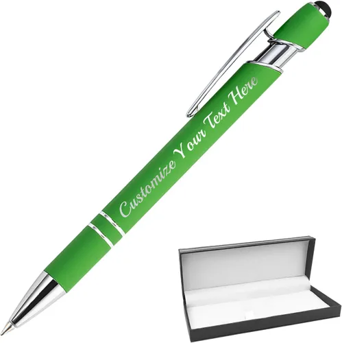 Miniatura 22 de Bolígrafos personalizados con punta de lápiz digital, bolígrafos grabados personalizados, bolígrafo de bola de tacto suave, bolígrafos con nombre