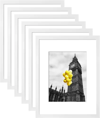 Miniatura 30 de Juego de 6 portarretratos de 5 x 7, para galería de fotos de 4 x 6 pulgadas con paspartú o de 5 x 7 pulgadas sin paspartú, marcos de fotos para Negro