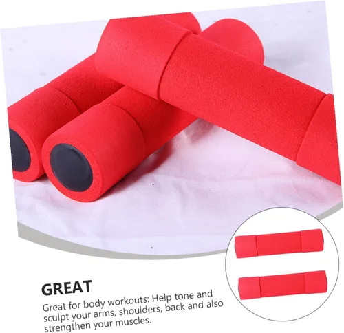 Miniatura 8 de BESPORTBLE 2 mancuernas cubiertas de espuma, pesas de mano para mujeres, pequeñas y ligeras, para entrenamiento de fuerza y tonificación de brazos