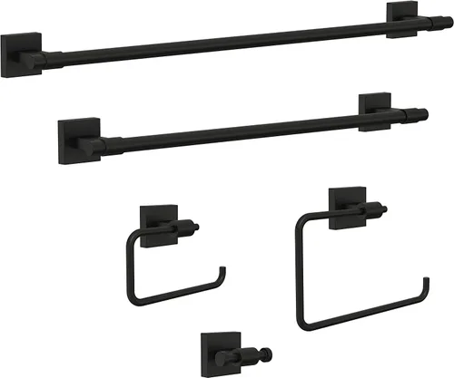 Miniatura 3 de Franklin Brass Maxted (1-Pack) Ganchos para Toallas Negro Mate Ganchos de Baño Montados en Pared para Batas y Toallas Gancho Portador de Toallas