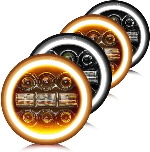 Miniatura 8 de CO LIGHT 5-3/4 5.75 pulgadas LED Halo motocicleta faro Hi/Lo Beam blanco/ámbar DRL proyector LED sellado haz faro 1 unid