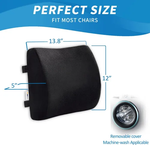 Miniatura 6 de SAIREIDER Almohada cómoda de apoyo lumbar para silla de oficina, almohadas de respaldo de espuma viscoelástica para coche, silla de juegos, silla
