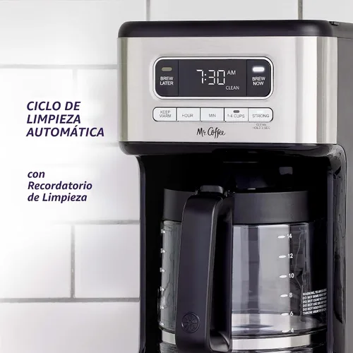 Miniatura 4 de Mr. Coffee - Cafetera programable de 14 tazas de acero inoxidable
