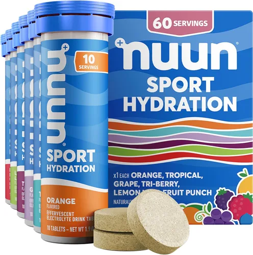 Miniatura 13 de Nuun Sport Tabletas de Electrolitos con Magnesio, Calcio, Potasio, Cloruro y Sodio, Sin Gluten y Veganas, Limonada de Fresa, Paquete de 8