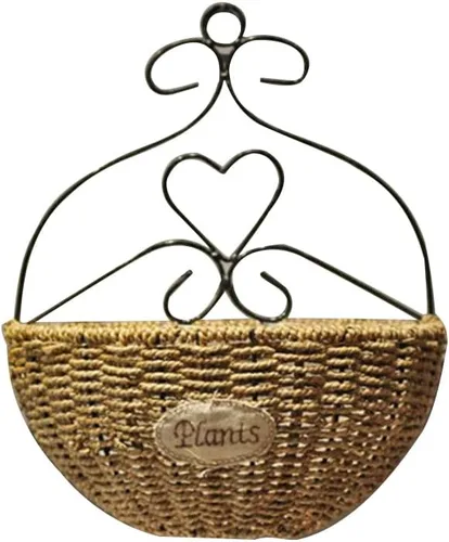 Hemoton Maceta colgante tejida hecha a mano para montaje en pared, de 13.38 x 11.02 x 5.90 pulgadas, con forro impermeable para decoración de