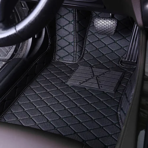 Miniatura 2 de Alfombrillas de automóvil para Toyota Camry 2001-2006, revestimiento de cuero de lujo, protección para todo tipo de clima (juego completo, negro)