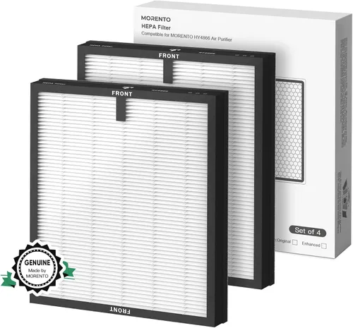 Miniatura 9 de MORENTO Paquete de 4 filtros de repuesto para purificador de aire genuino HY4866 para purificador de aire HY4866, versión mejorada