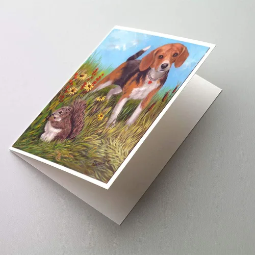 Miniatura 106 de Caroline's Treasures PPP3013GCA7P - Tarjetas de felicitación y sobres para mascotas de Basset Hound Teacher, paquete de 8 tarjetas en blanco