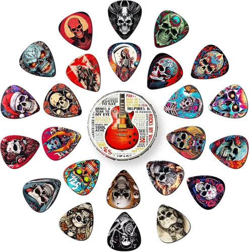 Miniatura 11 de 24 piezas de púas de guitarra 4 espesores de púas de guitarra delgadas, medianas, pesadas, púas de guitarra 0.46 0.71 0.96 1.20 mm, regalo único