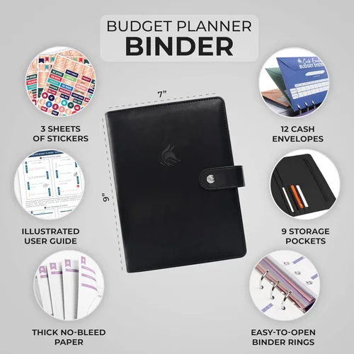 Miniatura 2 de Clever Fox Carpeta planificador de presupuesto, libro organizador financiero mensual con bolsillos, rastreador de facturas, rastreador de gastos