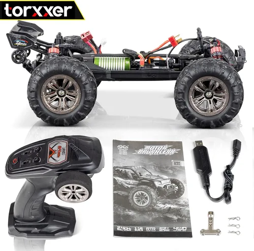 Miniatura 9 de Camión RC sin escobillas a escala 1:16 – Coche RC de grado pasatiempo de alta velocidad, alcanza 33 millas por hora – 4WD todoterreno para agarre