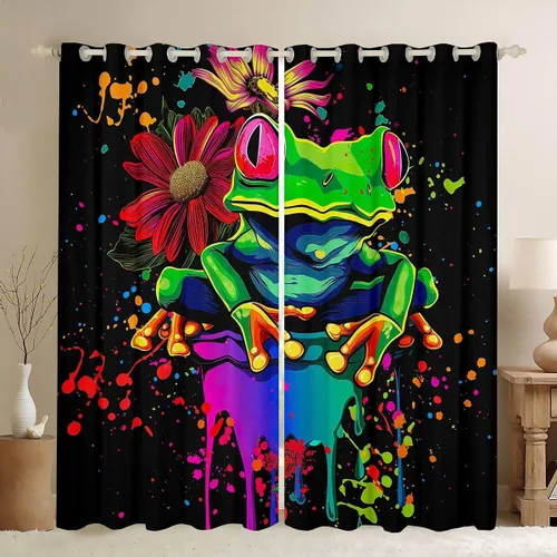 Miniatura 10 de Cortinas opacas con estampado de animales de safari, guepardo, cebra, tigre, jirafa, leopardo, 104 pulgadas de ancho x 84 pulgadas de largo