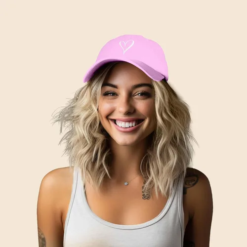 Miniatura 4 de Gorra de béisbol bordada con corazón dibujado a mano para mujer