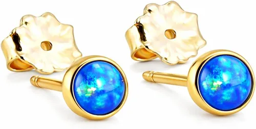 Miniatura 34 de Juego de aretes pequeños de oro con bisel, bola para cartílago, tragus, hélice, múltiples joyas hipoalergénicas de piedra natal para mujer