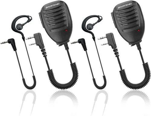 BAOFENG Micrófono de policía Walkie Talkie Mic con 0.138 in solo escucha auricular Accesorios Jamón Radio Altavoz Micrófono para UV-5R Mini BF-F8HP