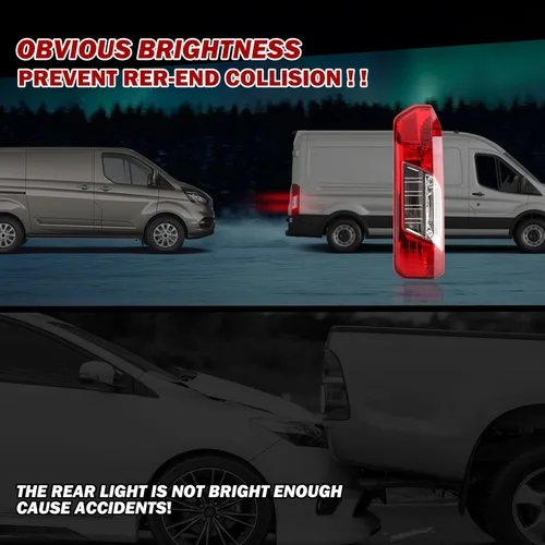 Miniatura 6 de Luz Trasera para Ford Transit T150 250 350 2015 2016 2017 2018 2019 2020 Sin Bombilla y Arnés (Lado del Conductor Izquierdo)