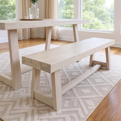 Miniatura 17 de Plank+Beam Mesa de Comedor Estilo Granja de 72 Pulgadas, Mesa de Cocina Rústica de Madera Maciza, Mesa Rectangular Grande de Madera para Comedor