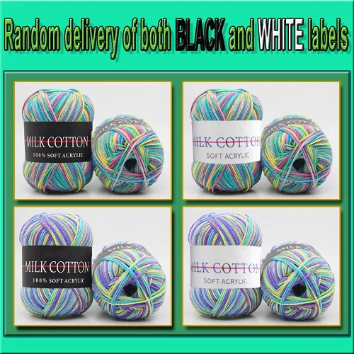 Miniatura 6 de 6 rollos de hilo acrílico, madejas grandes de colores surtidos, perfectas para tejer ganchillo y manualidades, estilo 2