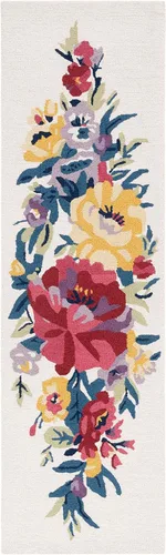 Miniatura 13 de SAFAVIEH Chelsea Collection - Alfombra de pasillo, 2 pies 3 pulgadas x 8 pies, negro y rosa, hecho a mano, lana floral francesa, ideal para zonas