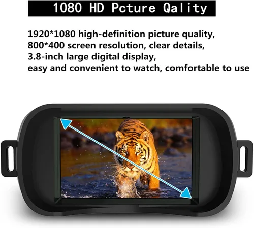 Miniatura 2 de Gafas de visión nocturna, pantalla de visualización grande de 3.8 pulgadas, binoculares con zoom digital 12X, prismáticos de visión nocturna de alta