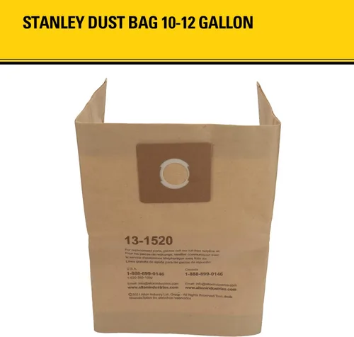 Miniatura 3 de Stanley 13-1520 Bolsa de filtro desechable para aspiradora húmeda o seca de 10 galones, paquete de 3