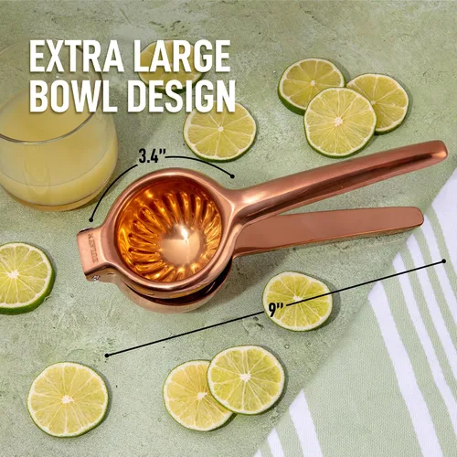 Miniatura 2 de Zulay - Exprimidor de limón extra grande de acero inoxidable, fácil de apretar y resistente, exprimidor de limón, exprimidor ergonómico de cítricos