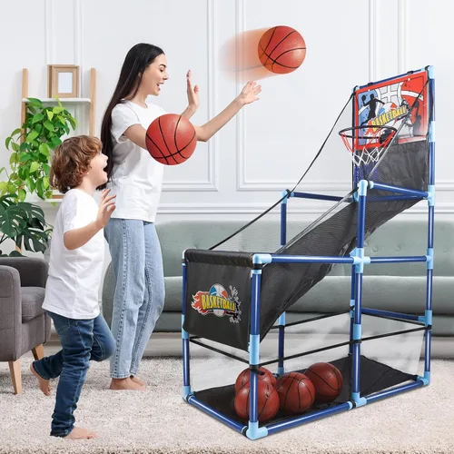 Miniatura 4 de OCHIDO Juego de baloncesto arcade con 4 pelotas, para niños de 3, 4, 5, 6, 7, 8, 9, 10 años y más, para niños de 3 a 5,6 a 8 años, 8 a 10 años