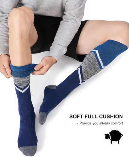 Miniatura 5 de Fitrell Paquete de 23 calcetines de esquí para hombre, para esquí, snowboard, calcetines cálidos de lana de invierno acolchados