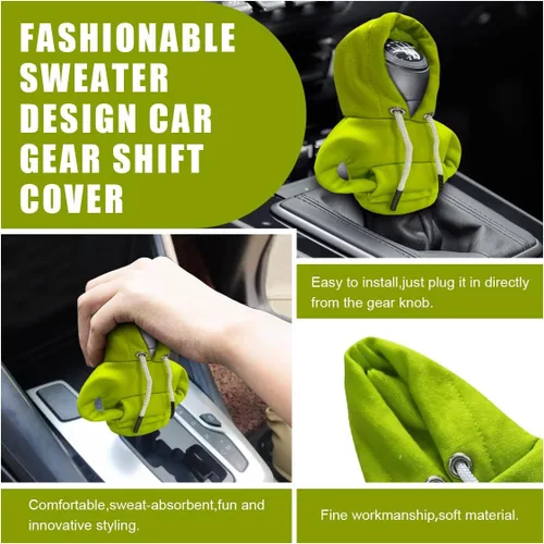 Miniatura 4 de JOYCOURT Sudadera con capucha para palanca de cambios de automóvil, cubierta de perilla de palanca de cambios de moda, mini sudadera con capucha