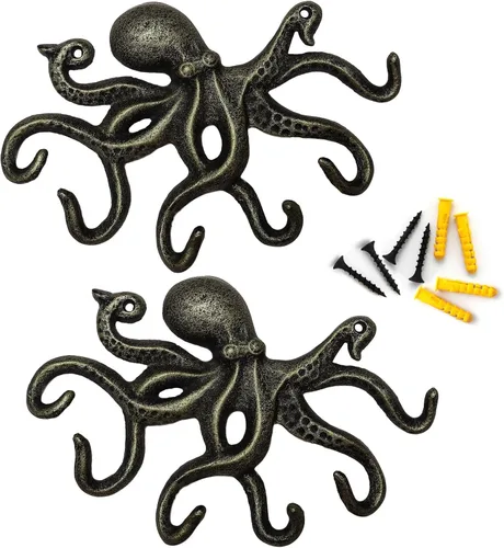 Miniatura 11 de Soporte para llaves de pared, ganchos de abrigo de pulpo montados en la pared, ganchos para toallas montados en la pared, ganchos para llaves
