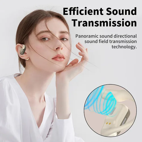 Miniatura 6 de BUGANI Auriculares de oreja abierta, Bluetooth 5.2 Auriculares de oreja abierta con micrófono, conversación clara ENC, sonido estéreo inmersivo