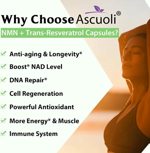 Miniatura 3 de 99% Ultra Pureza NMN 500mg + Trans-Resveratrol 600mg, 1150mg Suplemento de NMN Resveratrol, Fórmula Avanzada 3-en-1 para Impulsar* NAD, Célula
