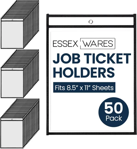 Miniatura 7 de Essex Wares - Paquete de 4 soportes para boletos de trabajo (negro) - Uso en tu negocio o en un aula. Se adapta fácilmente a hojas de papel estándar