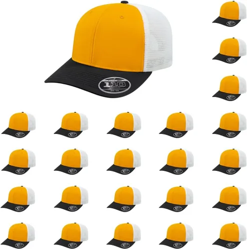 Miniatura 42 de Cap America i8502 Flexfit 110 Premium - Gorra de camionero de perfil medio con 6 paneles de malla trasera con protección UV y cierre ajustable Azul