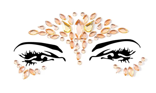 Miniatura 13 de 32 piezas de gemas faciales (diseños aleatorios) autoadhesivas con purpurina para tatuaje, gemas para festivales, fiestas rave, maquillaje corporal