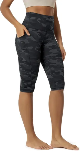 Miniatura 23 de ODODOS - Leggings capri de cintura alta para mujer con bolsillos, control de abdomen, no se transparentan, para entrenamiento atlético, running