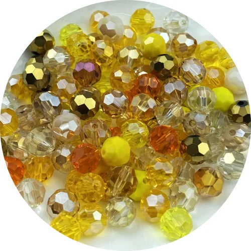 Miniatura 21 de 200 cuentas redondas de cristal de vidrio de 6mm, cuentas espaciadoras facetadas redondas para hacer joyas, pulseras, aretes, collares, campanillas