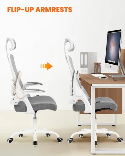 Miniatura 6 de NEO CHAIR Silla de oficina con respaldo alto, silla de malla, cómodo asiento de computadora para juegos con reposacabezas ergonómico ajustable, 2.
