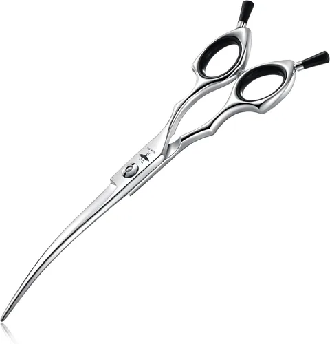 Miniatura 9 de JASON Kit profesional de tijeras para perros 6 en 1: rectas, adelgazantes, chunker, tijeras curvadas y peine para cabello largo y corto y gato