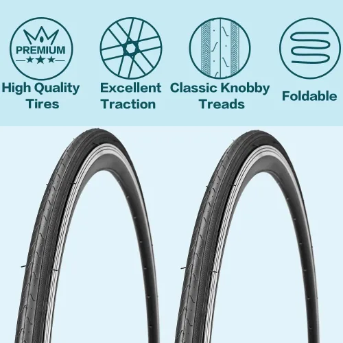 Miniatura 3 de Paquete de 2 neumáticos de bicicleta de 700 x 23C/25C/28C/35C/38C Plus tubos interiores de bicicleta, válvula Presta de 48mm o válvula Schrader