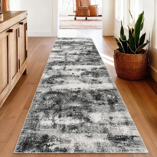 Miniatura 24 de Alfombras para pasillos antideslizantes 2x8, alfombra de pasillo moderna lavable para entrada, alfombra de piso suave resistente a manchas para Gris