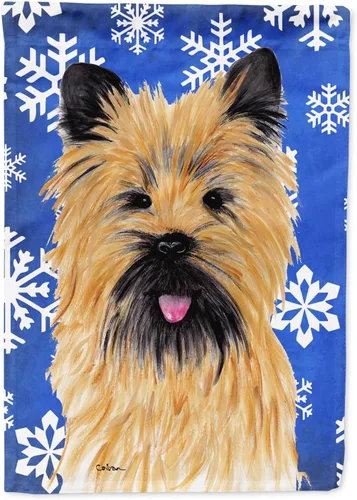Miniatura 95 de Caroline's Treasures SC9374GF Bulldog English Snow flakes Holiday Garden Flag Buzón Bandera decorativa para patio exterior, patio, obras de arte