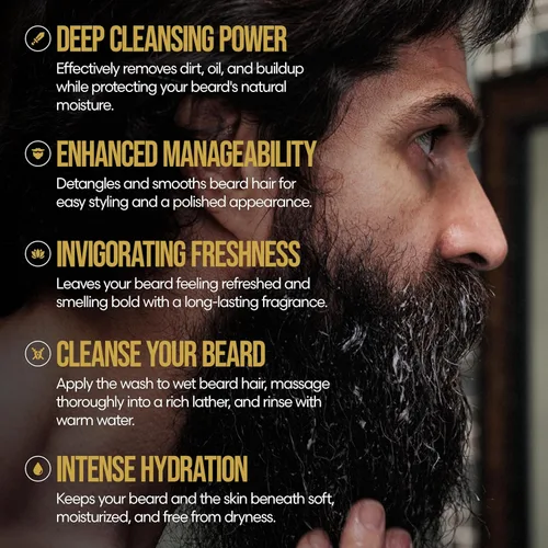 Miniatura 7 de The Beard Struggle Radiance - Paquete de lavado y acondicionador para barba para hombre, colección Platino, paquete de 2, Aesir's Triumph, nutre