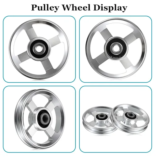 Miniatura 5 de OwnMy Juego de 2 ruedas de polea de aleación de aluminio de 3.740 in, sistema de polea para gimnasio en casa, máquinas de ejercicio, equipos
